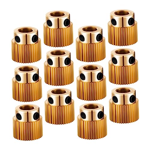 VAYEODEYU 3D-Drucker-Düsen, 3D-Drucker-Zuführgetriebe, 20er-Pack, Ersatzteile, Extruderrad, reibungsloser Lauf und lange Lebensdauer(Golden) von VAYEODEYU