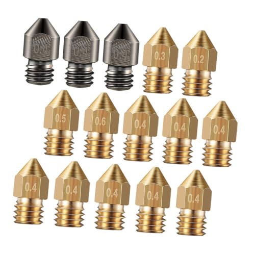 VAYEODEYU 3D-Drucker-Düsen, Komplettes 3D-Drucker-Zubehörset, 15-teiliges Extruder-Düsenset aus gehärtetem Messing und Stahl for eine reibungslose Extrusion VAYEODEYU 3D-Drucker-Düsen, Komplettes 3D-Drucker-Zubehörset, 15-teiliges Extruder-Düsenset aus gehärtetem Messing und Stahl for eine reibungslose Extrusion von VAYEODEYU