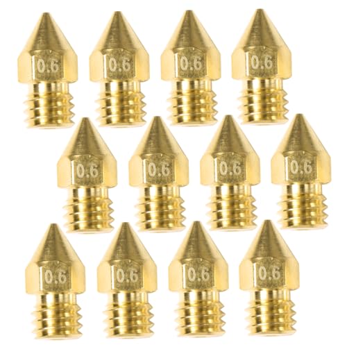 VAYEODEYU 3D-Drucker-Düsen, Messing-Düsensatz for 3D-Drucker, 12er-Pack, kompatibel, abriebfest, Auslaufschutz, glatte Oberfläche(1.3X0.5cm) von VAYEODEYU