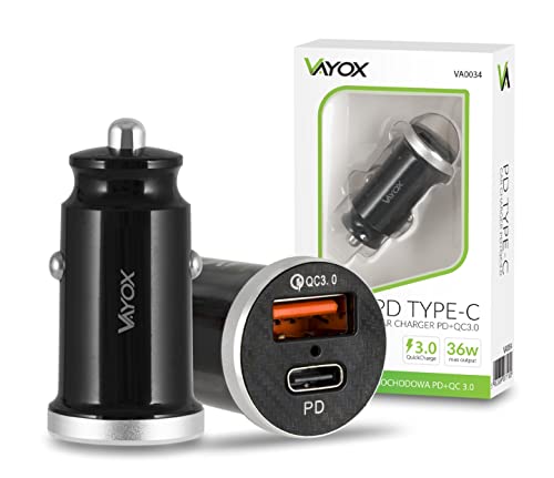 USB Quick Charge 3.0 3.1A Power Delivery USB-C Dual Ausgang Schwarz VA0034 VAYOX von VAYOX