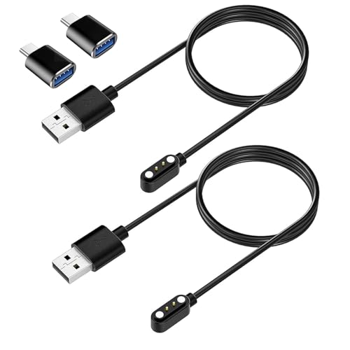 VeryFit Uhren-Ladegerät mit USB-C-Adapter, passend für IDW26/25/23/21/19/17/16/15/13, ID208(BT)/206/205L, Ladekabel für SKG V7/V7 Pro/R8, TOZO S2/S3, Umidigi Uwatch/2/2s/3/3Urs/ un/Uruns/Ufit von VBANU