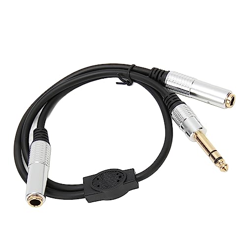 1/4-Zoll-TRS-Stereo-Splitter-Y-Kabel, 6,35-mm-Stereo-Stecker auf Zwei 1/4-Zoll-6,35-mm-Buchsen für Verstärker, Mikrofon, Lautsprecher, 1,6 Fuß von VBESTLIFE