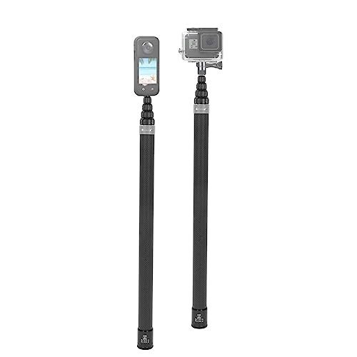 118 Zoll Unsichtbarer Selfie-Stick füR Insta360 X3, ONE RS, GO 2, ONE X2, ONE R, ONE X und Andere Sportkameras, 1/4 Zoll Verlängerte Einbeinstativstange (Silber) von VBESTLIFE