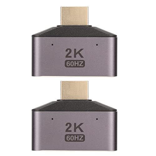 2 STÜCKE HDMI Stecker auf Buchse Adapter, HDMI 1 auf 2 Adapter Stecker auf Dual Buchse 2K 60Hz Video Splitter, mit Kontrollleuchte, für PC Spielkonsolen von VBESTLIFE