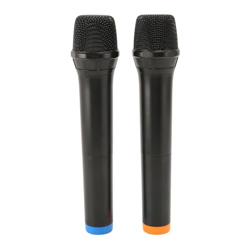2 Stück Kabelloses USB-Mikrofon, Dynamisch, Schnurlos, Handmikrofon für Karaoke-Singen, Tragbar mit 2,4-G-Empfänger, Plug-and-Play von VBESTLIFE
