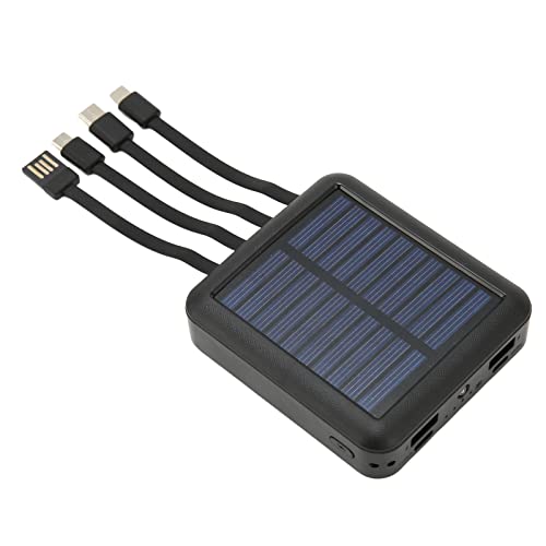20000mAh Solar Phone Power Bank, Tragbare wasserdichte Solar Power Bank mit Ladekabel für den Außenbereich, 2X USB und USB C, Micro USB Port (Schwarz) von VBESTLIFE