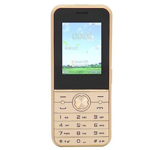 2G-Telefon Entsperrt, 2,4-Zoll-HD-Großbildschirm, Laute Stimme, Anhaltender Standby, SOS-Notfallhilfe, für ältere Menschen, Senioren, Dual-SIM, 3000 MAh (Gold) von VBESTLIFE