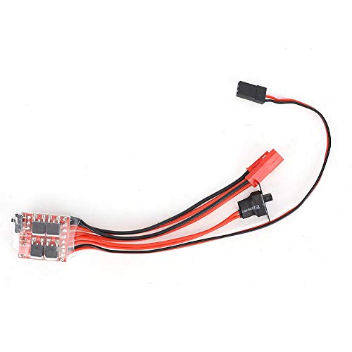 30A Brushed ESC, 30A Independent Brushed ESC Regler für elektrische Drehzahlregelung mit Schalter RC Autozubehör Teile(Schwarz + Rot) von VBESTLIFE