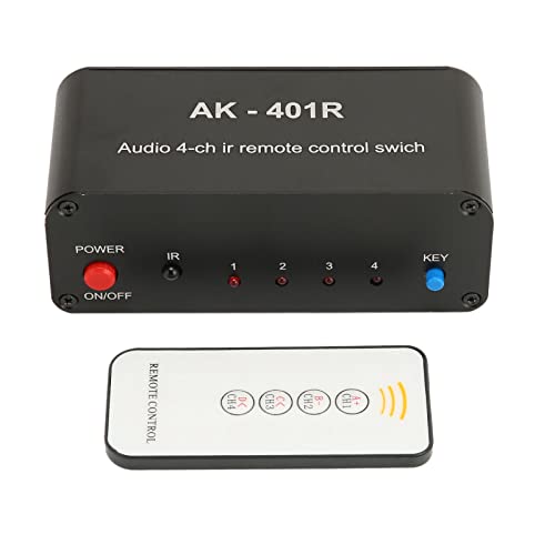 4-Wege-Umschalter, Multifunktionaler 4-in-4-Out-Stereo-Umschalter mit IR-Fernbedienung für, DVD, für, für PS3, für Wii von VBESTLIFE