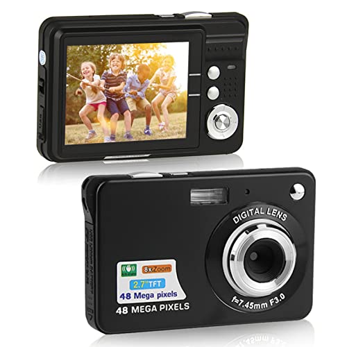 4K 48 MP Digitalkamera, 2,7-Zoll-LCD-Kamera mit 8-fachem Zoom, Tragbare HD-Vlogging-Kamera, Taschenvideokamera, Integriertes Aufhelllicht von VBESTLIFE