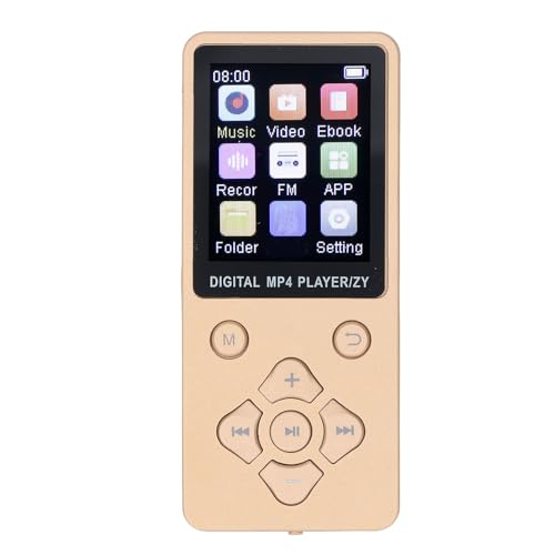 VBESTLIFE 64 GB 5.0 MP4 MP3-Player mit Farbbildschirm, Unterstützt Bis zu 128 GB, HiFi-Musikplayer für Sport, Reisen, Lernen (Gold) von VBESTLIFE
