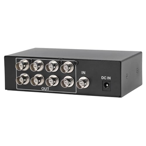 8 Port BNC Splitter, 1080P Koaxialverteiler Verstärker, 1 in 8 Out AV Audio Video Splitter Verstärker für Kabelbox DVD DVR Analog TV (EU-Stecker) von VBESTLIFE