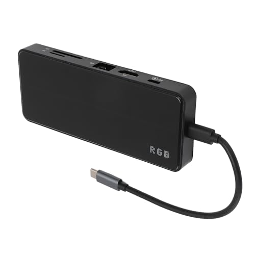 8-in-1-Dockingstation, Tragbarer UHD 4K HDMI-Ausgang Typ C Hub, 2 USB 2.0, USB 3.0, 10M 100M RJ45 Ethernet, 100W Stromanschlüsse, für Laptops von VBESTLIFE