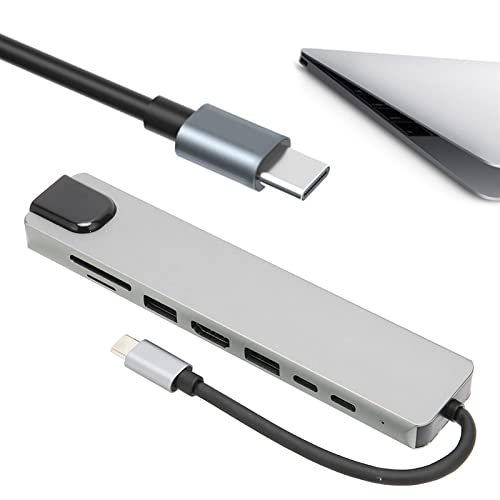 8-in-1-USB-C-Hub-Dockingstation, USB-C-Adapter mit 4K HDMI, USB 3.0/2.0, RJ45, TF- und SD-Lesegerät, USB-Dockingstation für Unterwegs Im Home Office von VBESTLIFE