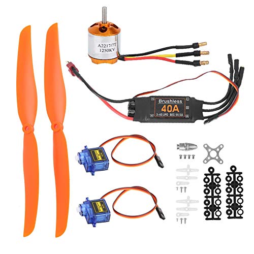 A2217 1250KV Bürstenloser Motor 40A ESC SG90 9G Mikroservo 8060 Propeller 4-in-1 RC Starrflügel Flugzeughubschrauber Zubehörset(1250KV Motor + 40A ESC + 9G Servo+ 8060 Propeller) von VBESTLIFE