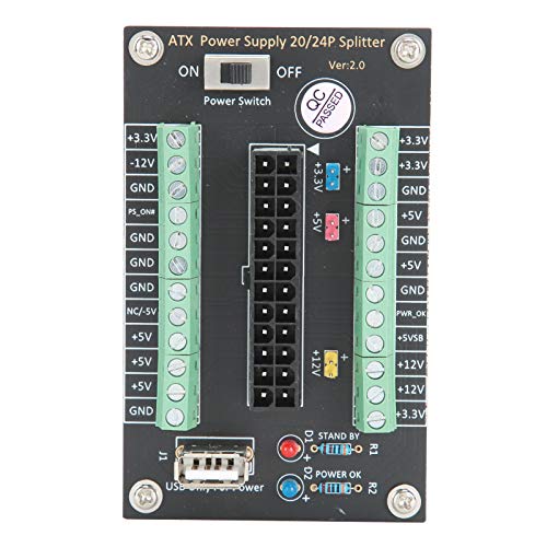 ATX 24Pin Power Branch Board, Netzteil Breakout Board Modul Adapterklemme Elektronische Komponente für DIY Niederspannungsnetzteil von VBESTLIFE