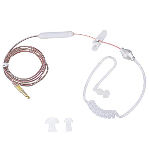 Anti-Strahlungs-In-Ear-Headsets Air Tube Security-Ohrhörer mit 3,5-mm-Mikrofonstecker für Mobiltelefone(Transparente Single) von VBESTLIFE