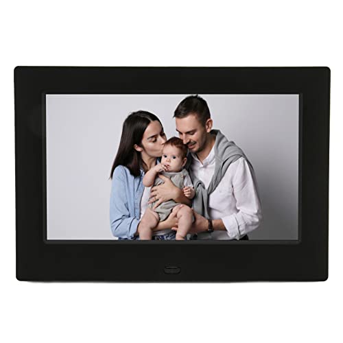 Digitaler Bilderrahmen, 7 Zoll 1080P Smart Digital Photo Frame Elektronisches Album, mit Uhr und Kalender, für Werbung für Geburtstagsfeiern (EU-Stecker) von VBESTLIFE