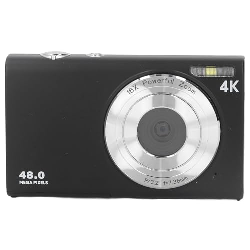 Digitalkamera, 4K-Vlogging-Kamera mit 2,8-Zoll-HD-IPS-Bildschirm, 48-MP-Digitalkamera mit 16-fachem Digitalzoom, Kompakte Point-and-Shoot-Kamera für Jugendliche, (EU-Stecker Digitalkamera, 4K-Vlogging-Kamera mit 2,8-Zoll-HD-IPS-Bildschirm, 48-MP-Digitalkamera mit 16-fachem Digitalzoom, Kompakte Point-and-Shoot-Kamera für Jugendliche, (EU-Stecker von VBESTLIFE