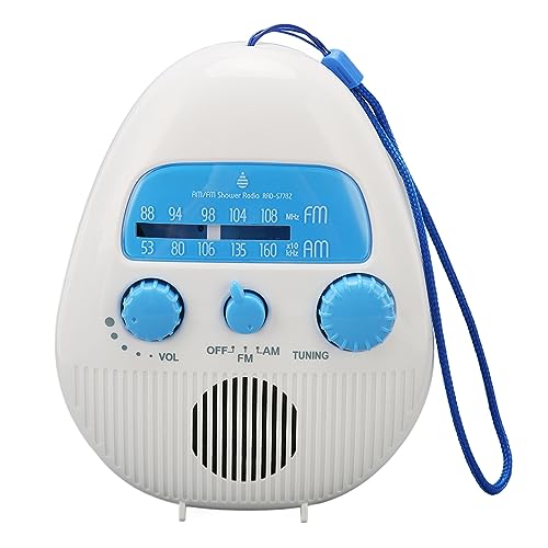 Duschradio, Tragbares Wasserdichtes Badezimmerradio, AM FM, Drehbarer Knopf, Einstellbare Lautstärke, Duschradio, Eingebauter Lautsprecher, für Zuhause Im Freien Duschradio, Tragbares Wasserdichtes Badezimmerradio, AM FM, Drehbarer Knopf, Einstellbare Lautstärke, Duschradio, Eingebauter Lautsprecher, für Zuhause Im Freien von VBESTLIFE