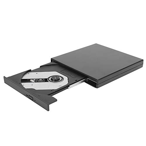 Externes optisches Laufwerk, USB 2.0, Hochgeschwindigkeit, tragbar, DVD-Brenner, für Laptop-Computer, Plug & Play(schwarz) von VBESTLIFE