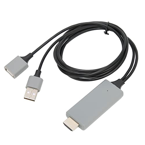 HD-USB-zu-HDMI-Digital-AV-Adapterkabel, Spiegelungs-HDTV-Adapter für iOS- und Android-Smartphones, Tablets, Fernseher, Projektor (Schwarz) von VBESTLIFE