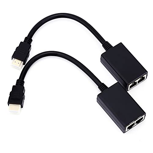 HDMI-Extender über RJ45 CAT5e CAT6 LAN-Ethernet-Netzwerk Bis zu 100 Fuß 1080P HDMI-Kabeladapter, 2 Ports RJ45, 30 M Sender und Empfänger HDMI-Extender über RJ45 CAT5e CAT6 LAN-Ethernet-Netzwerk Bis zu 100 Fuß 1080P HDMI-Kabeladapter, 2 Ports RJ45, 30 M Sender und Empfänger von VBESTLIFE