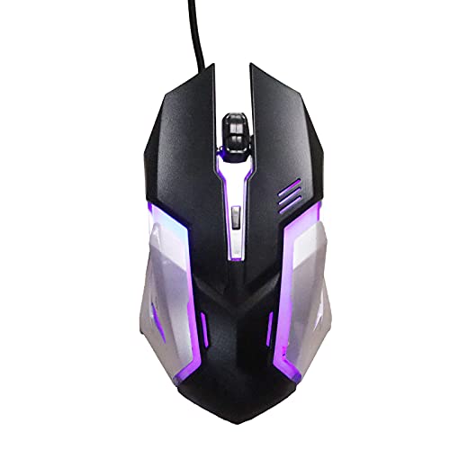 Kabelgebundene Maus, X7 Kabelgebundene Optische Maus 1600DPI 7-Farben Automatisches Atemlicht USB-Port Gaming Leuchtende Mäuse Computerzubehör für PC Computer Laptop(Schwarz) von VBESTLIFE