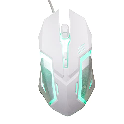 Kabelgebundene Maus, X7 Kabelgebundene Optische Maus 1600DPI 7-Farben Automatisches Atemlicht USB-Port Gaming Leuchtende Mäuse Computerzubehör für PC Computer Laptop(Weiß) von VBESTLIFE