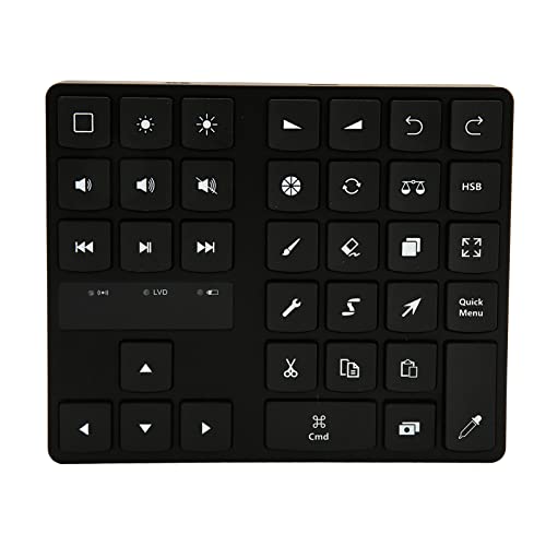 Kabellose Tastatur für Procreate, Wiederaufladbare Shortcut-Zeichentastatur, Nur für IOS, Einhändige Ergonomische 35-Tasten-Tastatur von VBESTLIFE