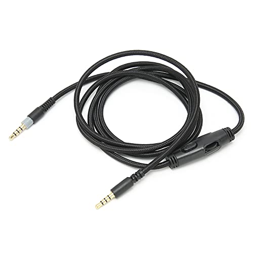 Kopfhörer-Audiokabel, 3,5-mm-Stecker-zu-Stecker-Audiokabel mit Lautstärkeregler für HyperX Cloud, für HyperX Cloud Alpha von VBESTLIFE