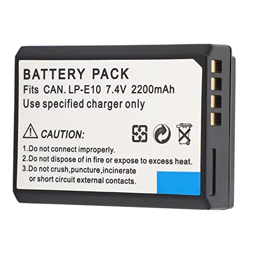 LP-E10 7,4 V 2200 MAh Lithium-Ionen-Akku Ersatz für RP, R10, für Rebel T8i, T7i, T6i, T6s, SL2, SL3, M3, M5, M6, 200D, 77D, 750D, 760D, 800D, 8000D von VBESTLIFE