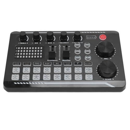 Live-Soundkarte, 44,1-kHz-Ausgang, 16-Bit-Sound-Mixer-Board für Live-Streaming, Bluetooth-Voice-Changer-Soundkarte mit 16 Spezialeffekten von VBESTLIFE