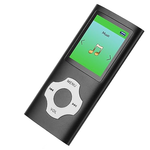 MP3-Player mit 1,8-Zoll-LCD-Bildschirm, Tragbarer Musik-MP3-Player, Unterstützt, UKW-Radio, E-Book, Verlustfreier Sound, 64 GB Erweiterbar (Schwarz) von VBESTLIFE