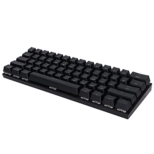 Mechanische Tastatur, 61 Tasten Tasten Mechanische Tastatur Professionelle Mechanische Tastaturunterstützung RGB USB Kabelgebundener Dual Mode Mechanische Gaming-Tastatur(schwarz Blauer Schaft) von VBESTLIFE