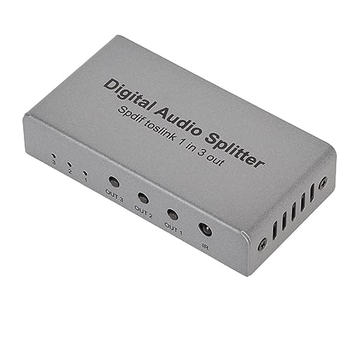 Optischer SPDIF-Splitter, Digitaler Optischer Sound 1X3-Splitter, Unterstützt LPCM2.0 DTS für Dolby AC3, für Heimkino-DVD-CD-Player von VBESTLIFE