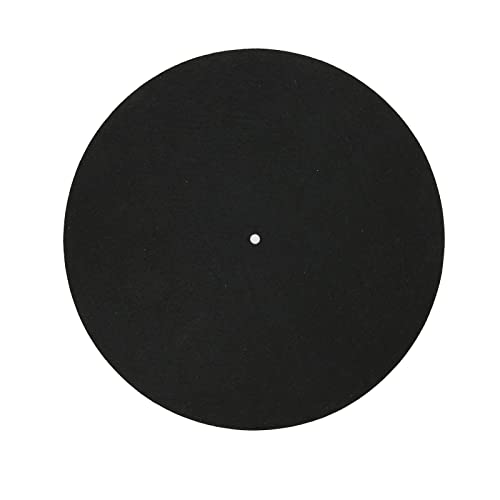 Plattenspieler-Slipmat-Wollmatte, Anti-Vibrations-Plattenteller-Matte, 12-Zoll-Phonograph-LP-Plattenspieler-Matte, Schwarz von VBESTLIFE