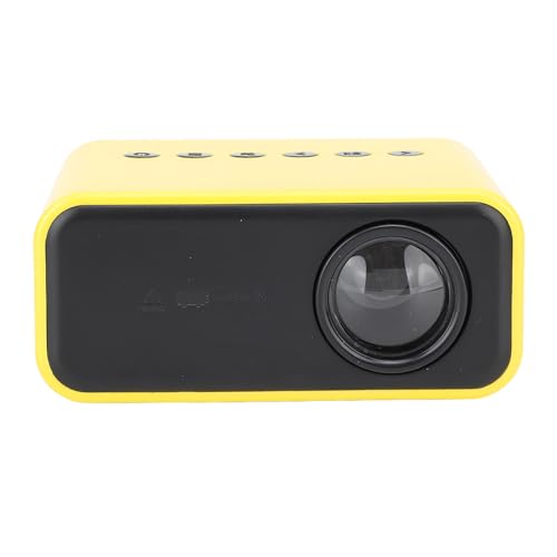 Projektor, 1080P Kleiner Tragbarer WiFi-Filmprojektor für den Außenbereich mit Integriertem Lautsprecher, Kompatibel mit Smartphone, Laptop, Mobiler Stromversorgung, für (Yellow) von VBESTLIFE