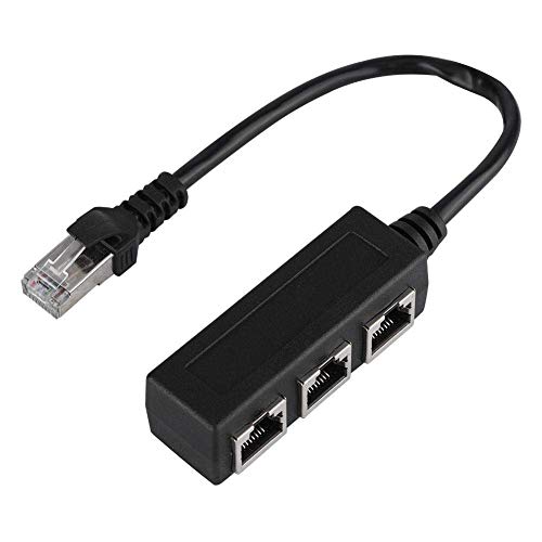 RJ45 Ethernet Splitter, RJ45 1 Stecker auf 3 Buchse Port Transfer Connector Splitter für Super Cat5, Cat5e, Cat6, Cat7 LAN Ethernet von VBESTLIFE