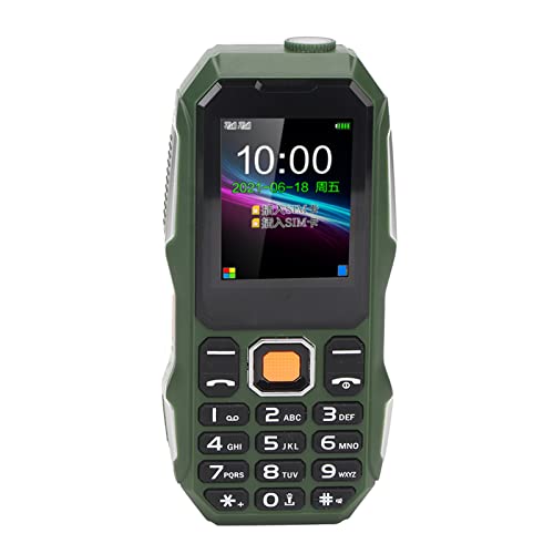 Robustes 2G-Handy, Entsperrtes Dual-SIM-Handy für Senioren, 1,8-Zoll-HD-Bildschirm, 5800-mAh-Akku, LED-Taschenlampe, Große Tasten (OD Grün) von VBESTLIFE