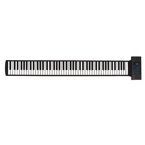 Roll-Up-Piano, Tragbares Elektronisches Klavier mit 88 Tasten, Bluetooth-Soft-Tastatur mit Zwei Lautsprechern, Faltbar Pädagogische Elektronische Digitale Musik-Klaviertastatur für(Schwarz) von VBESTLIFE