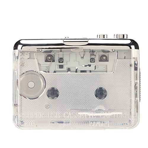 Tragbarer Kassetten-Konverter-Player, Retro-HiFi-Stereo-Sound-Kassette zu MP3-Konverter, Walkman-Kassetten-Player-Rekorder, mit Transparenter Schale von VBESTLIFE