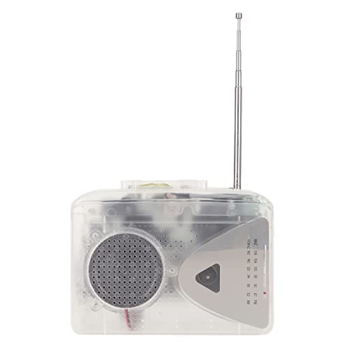 Tragbarer Kassettenspieler, Walkman FM AM Radio Stereo Tape to MP3 Converter Audio Music Player, mit 3,5 Mm Klinkenstecker und Lautsprecher (Transparent) von VBESTLIFE
