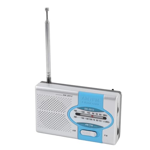 Tragbares AM -FM -Radio, Transistor -Radio mit Lautes Lautsprecher, Kopfhörerbuchse, Batterie Betrieben, für Zuhause, Outdoor und Notfall (Silber Blau) von VBESTLIFE