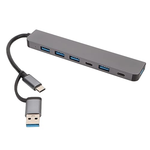 Typ-C-Hub, 7-in-1-USB-C Bis 4K bei 60 Hz, 2 Typ-C- und 5 USB-Schnittstellen, für OS X-Laptop, für Win, für Linux, für Android, für IOS und Andere Systeme von VBESTLIFE