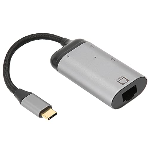 USB-Ethernet-Adapter, USB-C auf 10/100/1000 Mbit/s Gigabit-LAN-Netzwerkadapter, 3-in-1-PD-Schnelllade-USB-auf-RJ45-Adapter für Windows/Android/OS X von VBESTLIFE