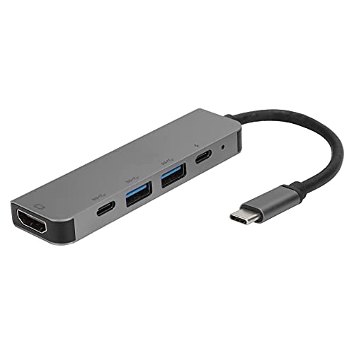 USB-Hub, 5-in-1-Ultra-Slim-Daten-USB-Hub USB3.0 HDMI TF LAN Ethernet Multi-Interface Desktop-USB-C-zu-Typ-C-Minikonverter-Adapter für PC-Laptop von VBESTLIFE