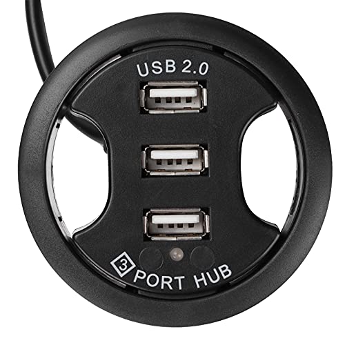 USB-Hub mit DREI Anschlüssen, Runder Desktop-USB2.0-Hub mit 3 Anschlüssen, Plug-and-Play, für 3,14-Zoll-Loch, 5-Gbit/s-Geschwindigkeit, 1,5 M Kabellänge, für Desktop-Computer von VBESTLIFE