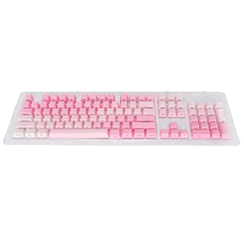 VBESTLIFE 104 Tasten Benutzerdefinierte Tastenkappen, PBT-Material, Ergonomische Computertastatur-Tastenkappen, Universelle Rosa-weiße Mechanische Tastatur-Tastenkappe, für Mädchengeschenk von VBESTLIFE