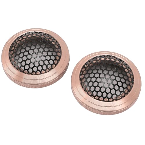 2 Stück 2,13 Zoll Universal-Autolautsprechergitter, Rundes Metalllautsprechergitter für Lautsprechermontage und Heimaudio, Autolautsprecherabdeckung für DIY-Grills (Roségold) von VBESTLIFE